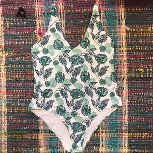 Trendy Palm Leaf One-Piece Swimsuit